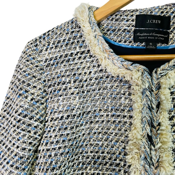 J. Crew Braided trim jacket in speckled tweed, Size US 6 NWOT - Picture 3 of 16